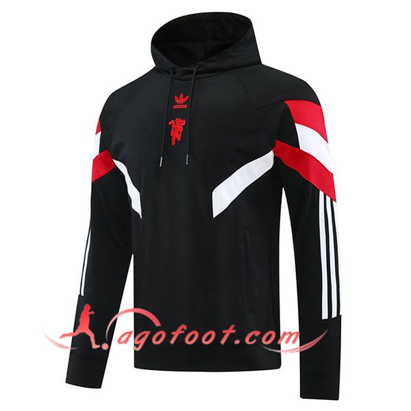 Sweatshirt Training Capuche Manchester United Noir/Rouge/Blanc 2024/2025