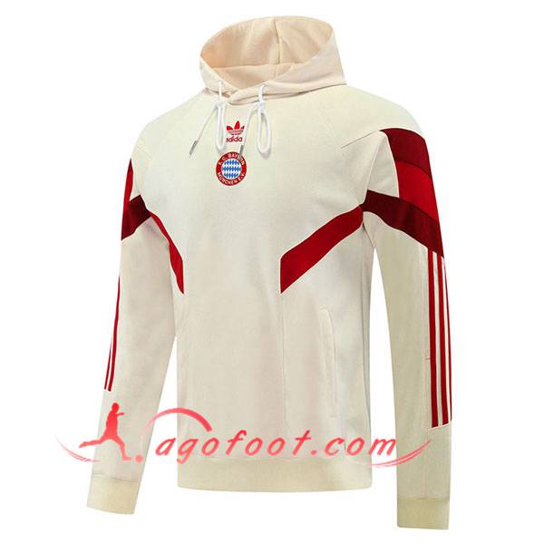 Sweatshirt Training Capuche Bayern Munich Beige/Rouge 2024/2025