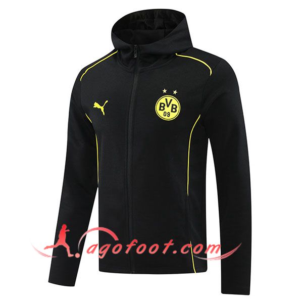 Sweatshirt Training Capuche Dortmund Noir/Jaune 2024/2025