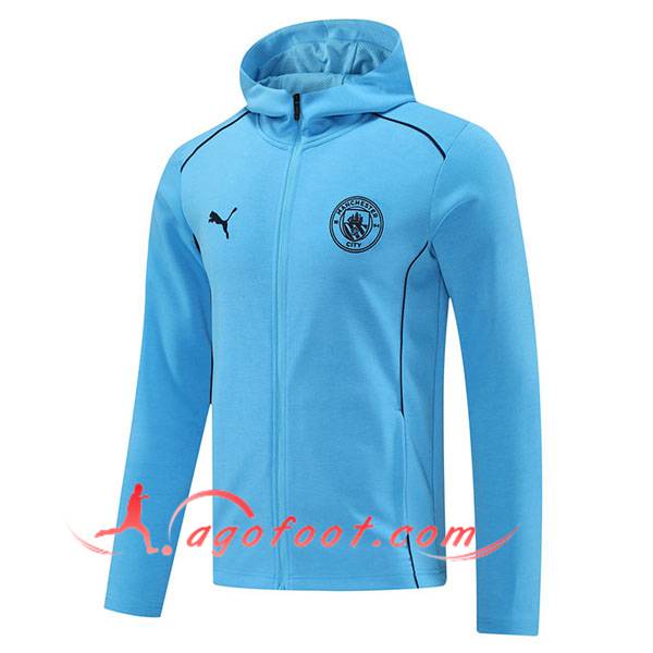 Sweatshirt Training Capuche Manchester City Bleu 2024/2025