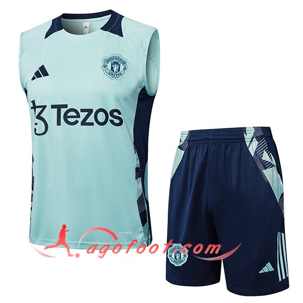 Ensemble Training Debardeur Manchester United Vert/Bleu 2025/2026
