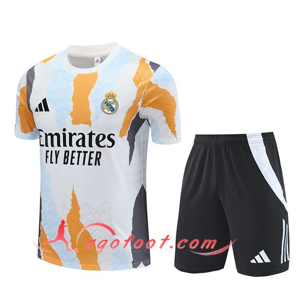 Ensemble Training T-Shirts Real Madrid Blanc/Orange/Gris/Bleu 2025/2026