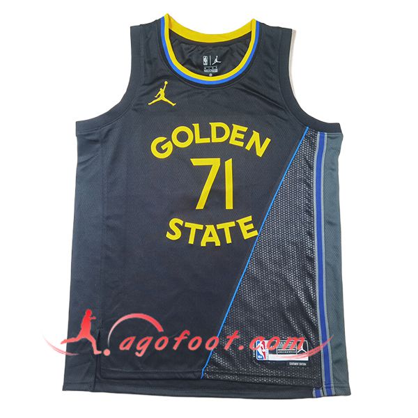 Maillot Golden State Warriors (SCHRODER #71) 2025/26 Noir/Gris/Jaune