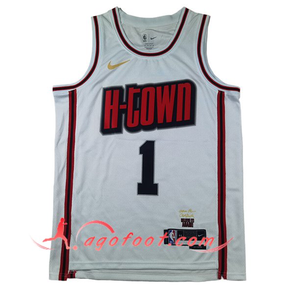 Maillot Houston Rockets (THOMPSON #1) 2025/26 Blanc/Rouge/Noir