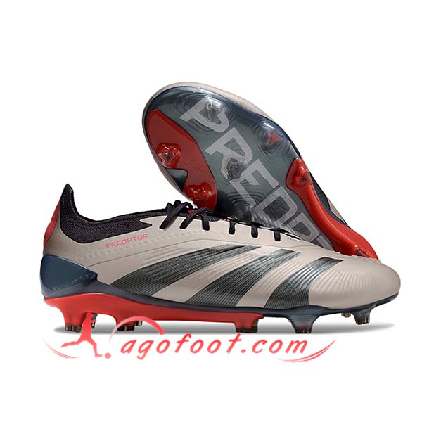 Adidas Chaussures de Foot Predator Elite FG Brun/Noir/Rouge