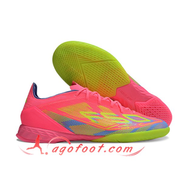 Adidas Chaussures de Foot F50 PRO IC Rose/Vert/Bleu