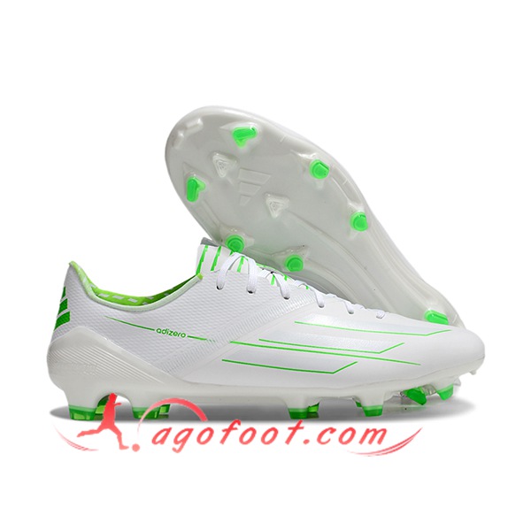 Adidas Chaussures de Foot F50 Elite FG Blanc/Vert