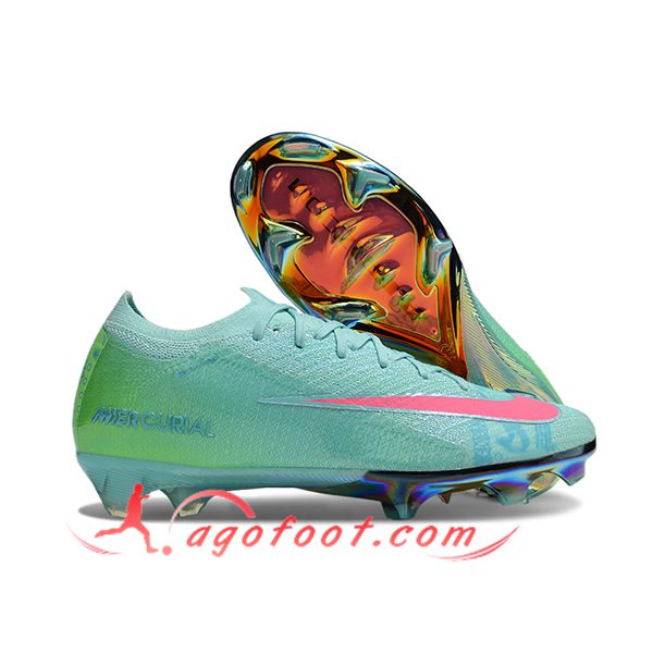 Nike Chaussures de Foot AIR Zoom Mercurial Vapor 16 Elite XXV FG SE Vert/Rose -03