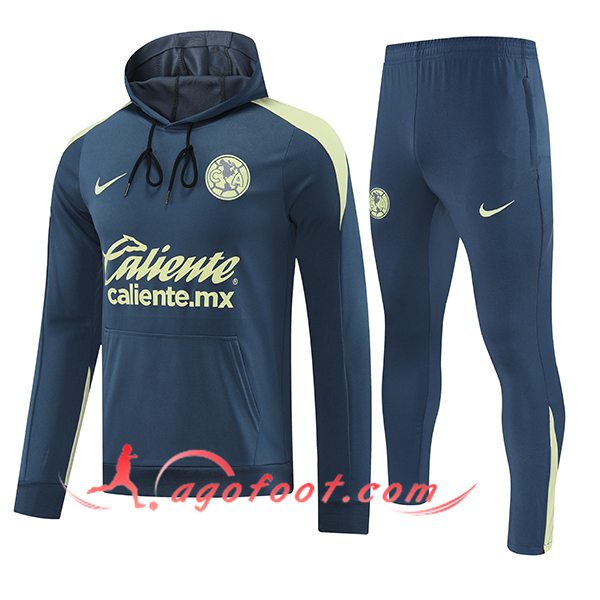 Ensemble Survetement Veste A Capuche Club America Bleu/Jaune 2025/2026