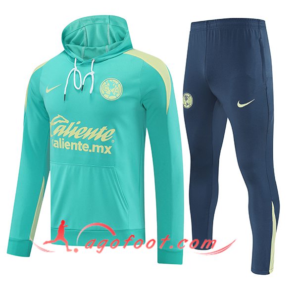 Ensemble Survetement Veste A Capuche Club America Vert/Jaune 2025/2026