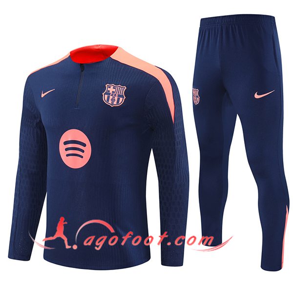 Ensemble Survetement de Foot FC Barcelone Bleu/Orange 2025/2026