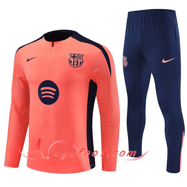Ensemble Survetement de Foot FC Barcelone Orange/Bleu 2025/2026