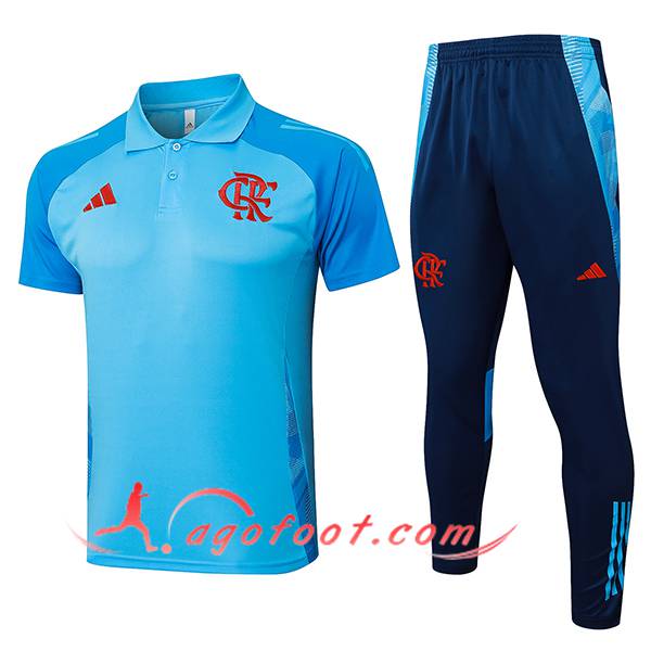 Ensemble Polo Foot Flamengo Bleu Clair 2025/2026