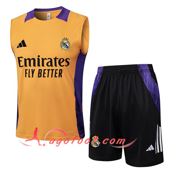 Ensemble Training Debardeur Real Madrid Orange/Pourpre 2025/2026