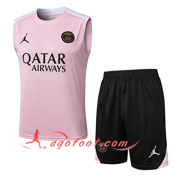 Ensemble Training Debardeur PSG Rose/Blanc 2025/2026