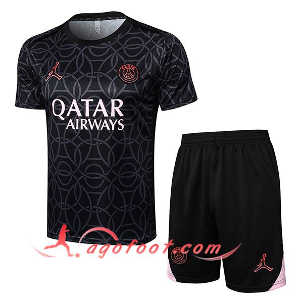 Ensemble Training T-Shirts PSG Noir/Gris 2025/2026