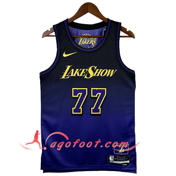Maillot Los Angeles Lakers (DONCIC #77) 2025/26 Noir/Pourpre