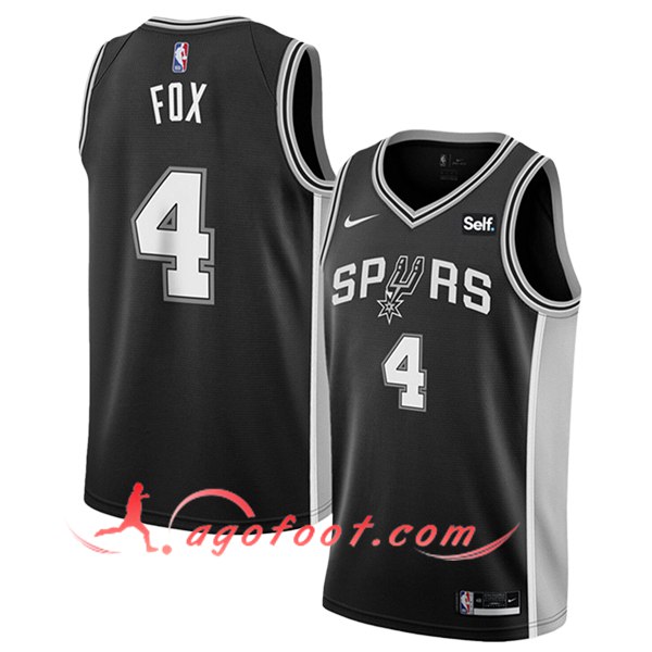 Maillot San Antonio Spurs (FOX #4) 2025/26 Noir/Gris/Blanc