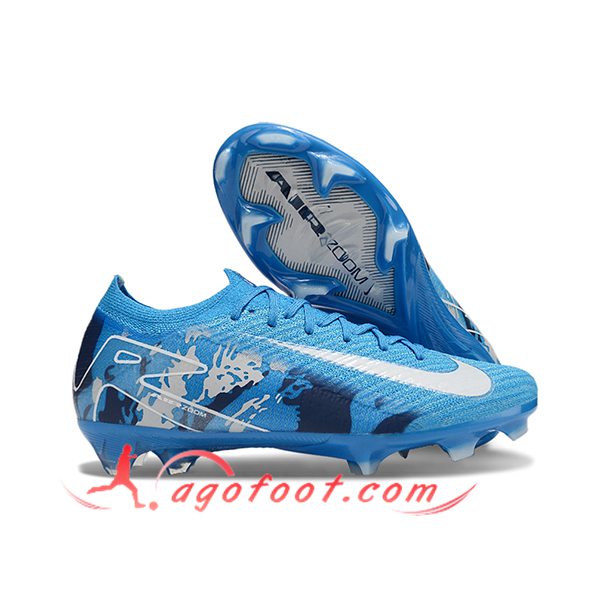 Nike Chaussures de Foot AIR Zoom Mercurial Vapor 16 Elite XXV FG Bleu/Blanc/Noir