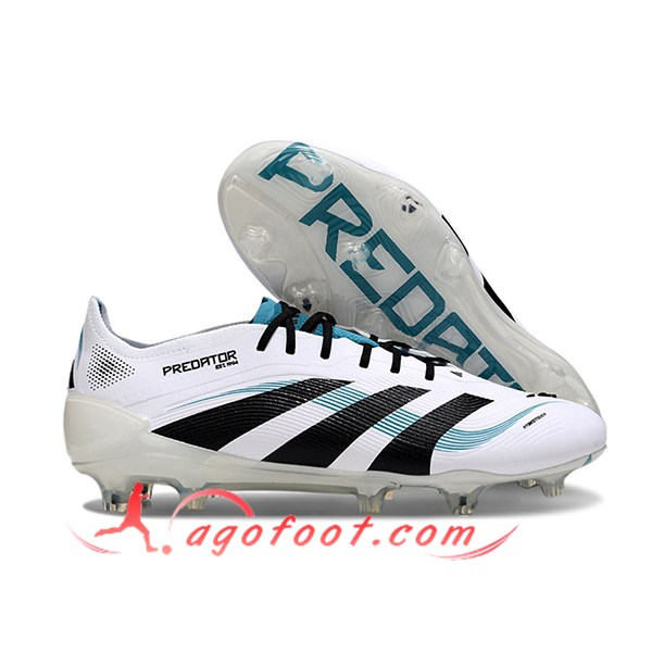 Adidas Chaussures de Foot 25 Predator Elite FG Blanc/Noir/Bleu
