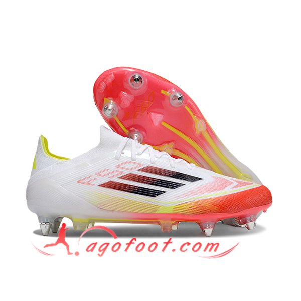 Adidas Chaussures de Foot F50 Elite SG Blanc/Orange