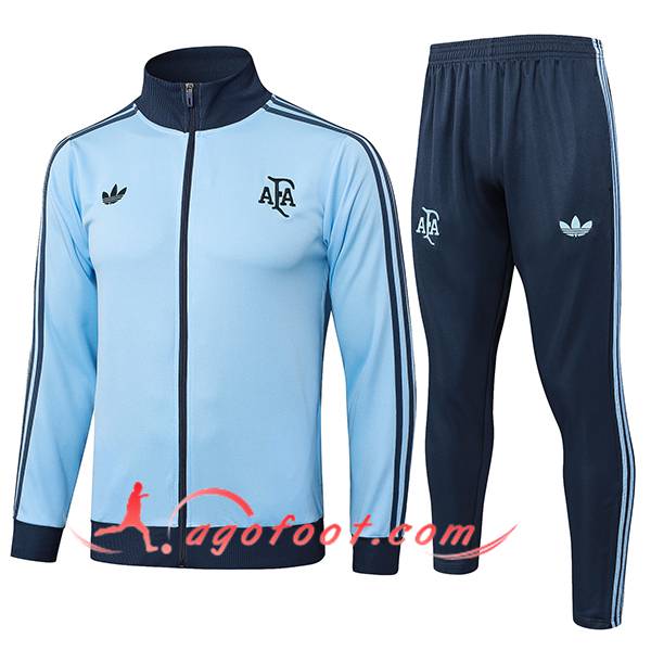 Ensemble Survetement de Foot Veste Foot Argentine Bleu Clair 2025/2026