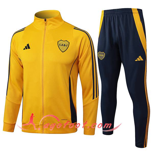 Ensemble Survetement de Foot Veste Foot Boca Juniors Jaune/Noir 2025/2026