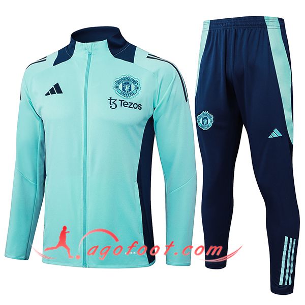 Ensemble Survetement de Foot Veste Foot Manchester United Vert 2025/2026