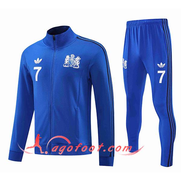 Ensemble Survetement de Foot Veste Foot Manchester United Bleu 2025/2026