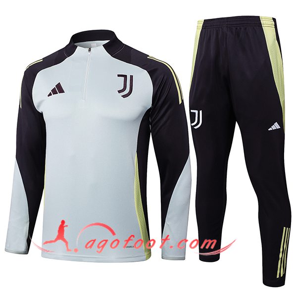 Ensemble Survetement de Foot Juventus Gris/Noir/Jaune 2025/2026