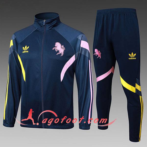 Ensemble Survetement de Foot Veste Foot Juventus Enfant Bleu/Rose/Jaune 2025/2026