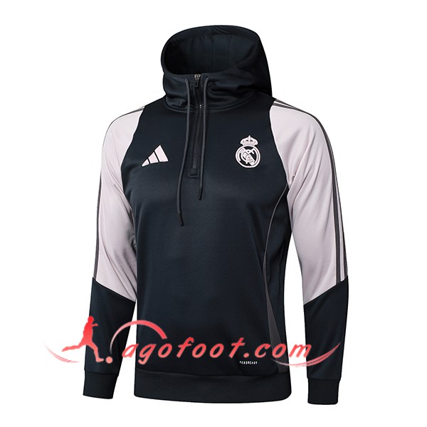 Sweatshirt Training Capuche Real Madrid Gris Foncé 2025/2026