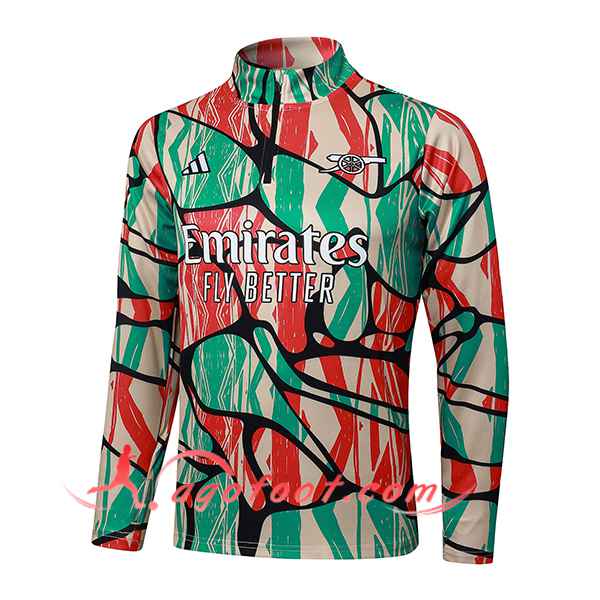 Sweatshirt Training Arsenal Vert/Rouge/Jaune 2025/2026