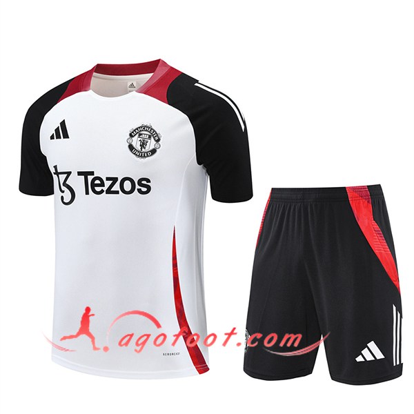 Ensemble Training T-Shirts Manchester United Blanc/Noir/Rouge 2025/2026