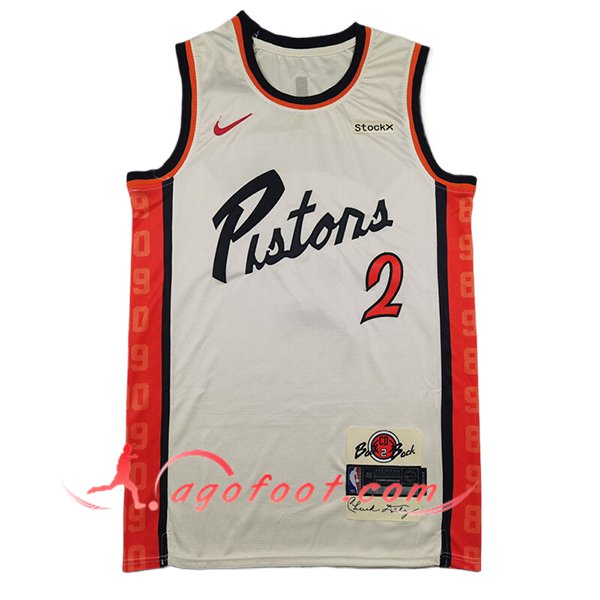 Maillot Detroit Pistons (CUNNINGHAM #2) 2025/26 Beige/Orange/Noir