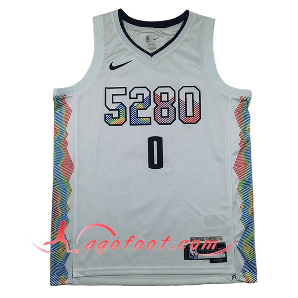 Maillot Denver Nuggets (BRAUN #0) 2025/26 Blanc/Noir