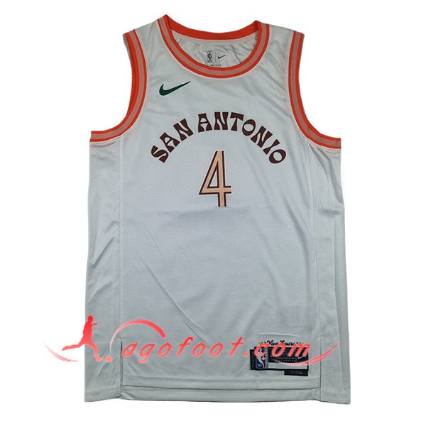 Maillot San Antonio Spurs (FOX #4) 2025/26 Blanc/Orange