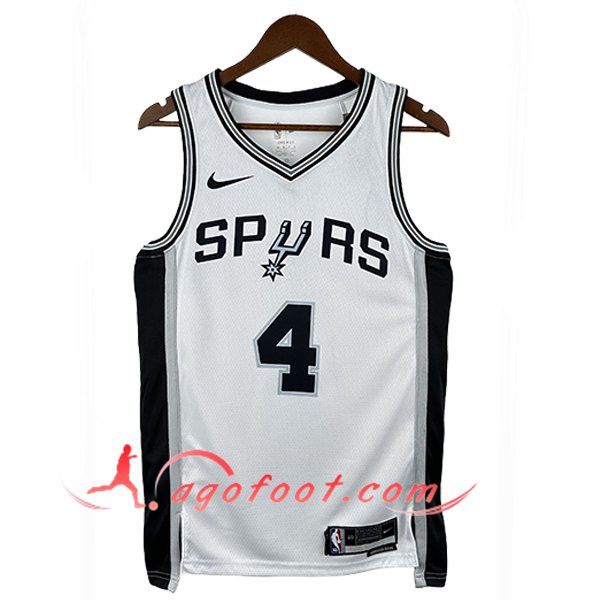 Maillot San Antonio Spurs (FOX #4) 2025/26 Blanc/Noir