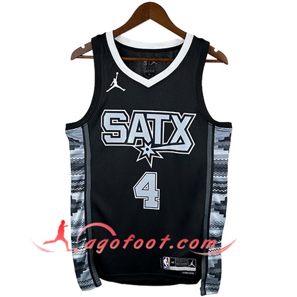Maillot San Antonio Spurs (FOX #4) 2025/26 Noir/Gris