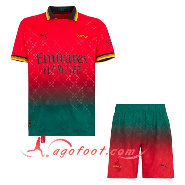 Ensemble Maillot Milan AC Fourth + Short Rouge 2024/2025