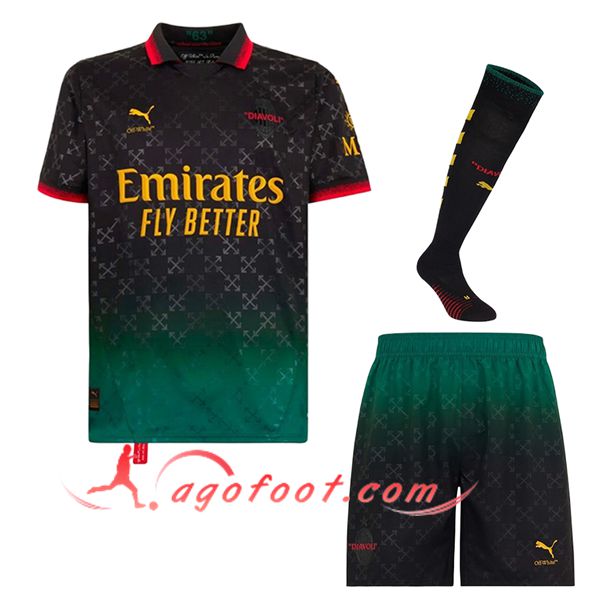 Ensemble Maillot Milan AC Fourth (Short + Chaussettes) Noir 2024/2025