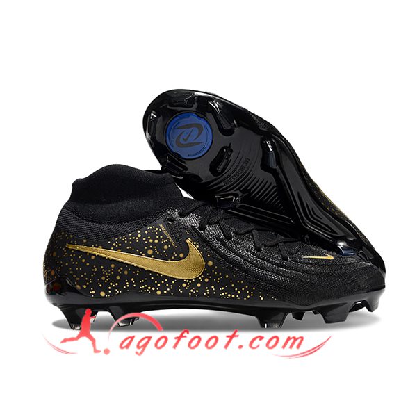 Nike Chaussures de Foot Phantom Luna Elite NU FG Noir/Jaune
