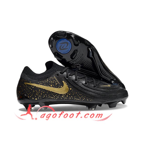 Nike Chaussures de Foot Phantom Luna Elite NU FG Noir/Jaune -02
