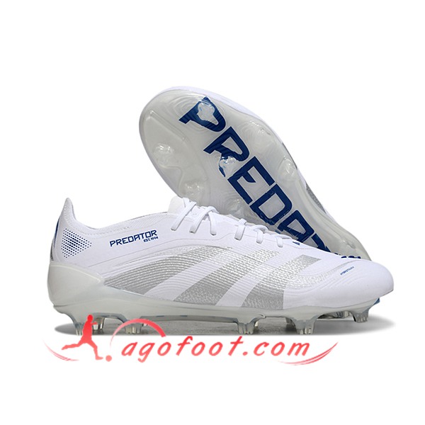 Adidas Chaussures de Foot 25 Predator Elite FG Blanc/Gris