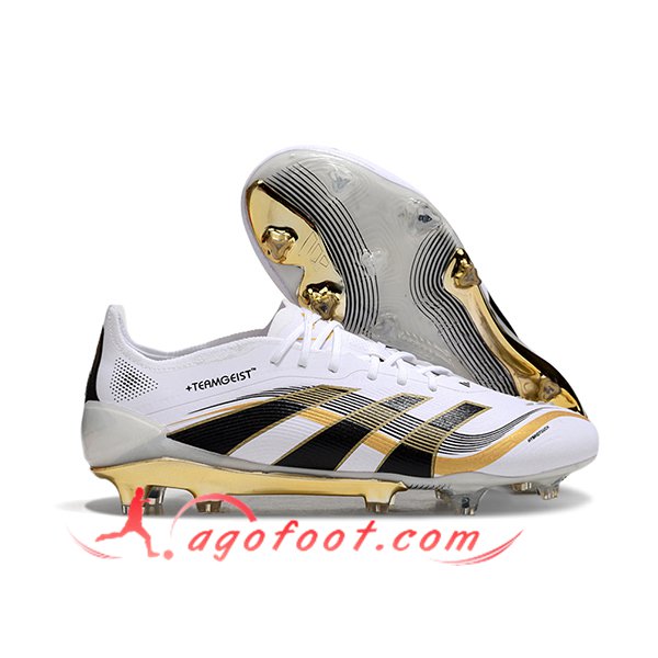 Adidas Chaussures de Foot 25 Predator Elite FG Blanc/Jaune/Noir