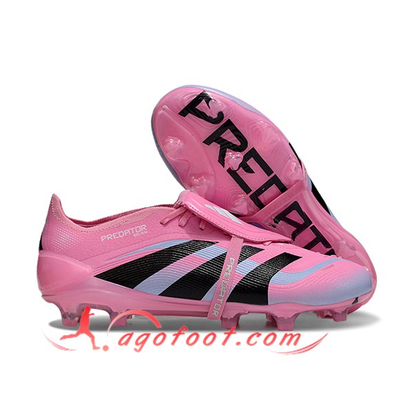 Adidas Chaussures de Foot 25 Predator Elite Tongue FG Rose/Noir/Bleu