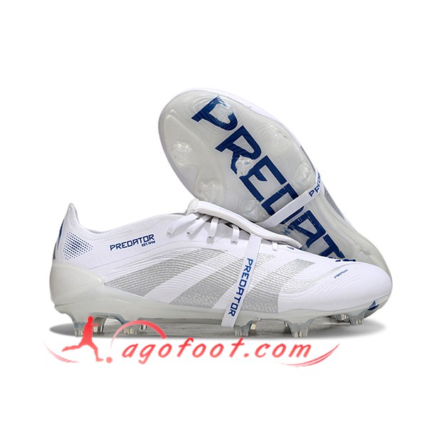 Adidas Chaussures de Foot 25 Predator Elite Tongue FG Blanc/Gris