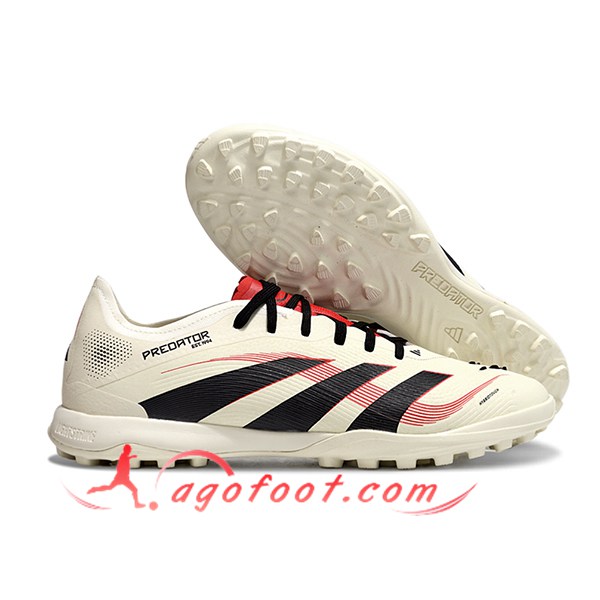 Adidas Chaussures de Foot PREDATOR 25 ELITE TF BOOTS Beige/Noir/Rouge