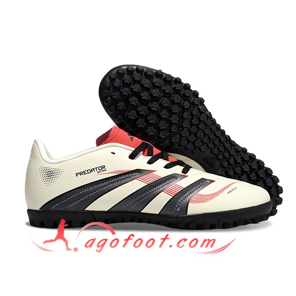Adidas Chaussures de Foot Predator Club TF Beige/Noir/Rouge