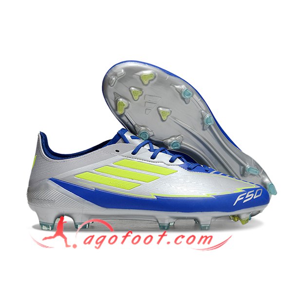 Adidas Chaussures de Foot F50 ELITE FG Gris/Bleu/Vert